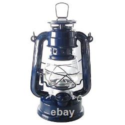 30 Hurricane Kerosene Oil Lantern Emergency Railroad Style Lamp Blue 8 Inch