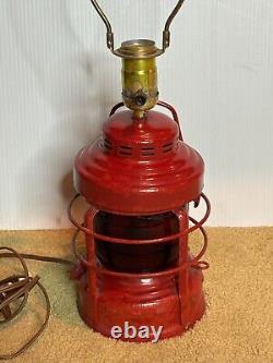 30s Railroad Signal Lantern Electric Lamp Salvage Upcycle Antique Train Light