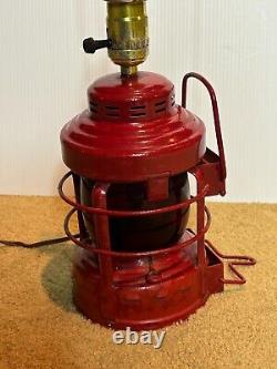 30s Railroad Signal Lantern Electric Lamp Salvage Upcycle Antique Train Light