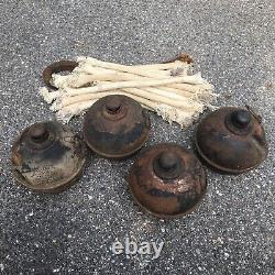 4 Old Vintage TOLEDO TORCH Smudge Pot Railroad Highway Flare Construction Wicks