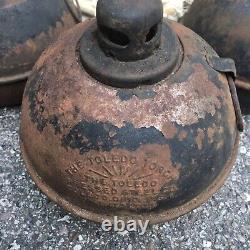 4 Old Vintage TOLEDO TORCH Smudge Pot Railroad Highway Flare Construction Wicks
