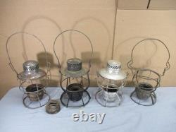 4 Vtg Railroad Rail Road Lanterns Adlake Kero Dietz Handlan 4-Parts or Repair