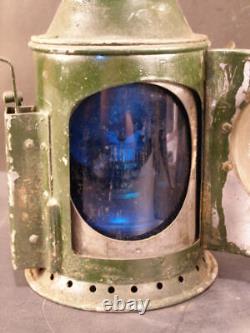 40's Wakefield Train Railroad RED BLUE Lens Rotating Locking Signal Lantern Lamp