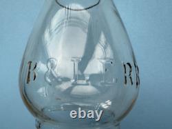 5 3/8 clear cast B&LERR extended base tall railroad lantern globe Bessemer