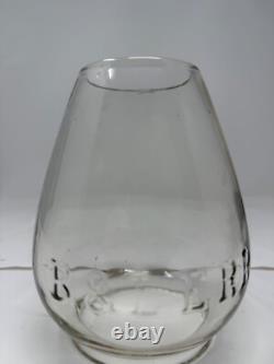 5 3/8 clear cast B&LERR extended base tall railroad lantern globe Bessemer