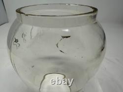 5 3/8 clear cast B&LERR extended base tall railroad lantern globe Bessemer