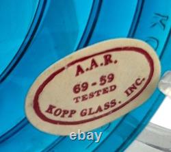 5 VTG Corning & Kopp Glass Railroad Lantern Switch Lamp Lenses Teal Cobalt Amber