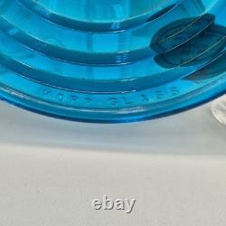 5 VTG Corning & Kopp Glass Railroad Lantern Switch Lamp Lenses Teal Cobalt Amber