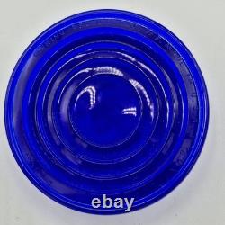 5 VTG Corning & Kopp Glass Railroad Lantern Switch Lamp Lenses Teal Cobalt Amber