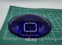 5 VTG Corning & Kopp Glass Railroad Lantern Switch Lamp Lenses Teal Cobalt Amber