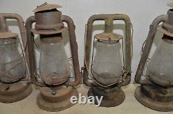 5 railroad lanterns C. T. Ham Rochester NY & Monarch & more collectible lamp lot