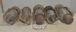 5 railroad lanterns C. T. Ham Rochester NY & Monarch & more collectible lamp lot