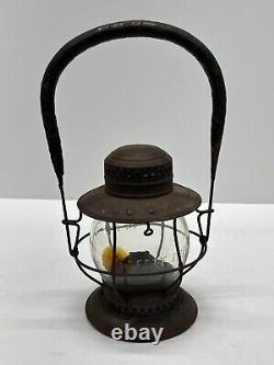 #7 Early Missouri Pacific Safety First Embossed T. L. Moore Railroad Lantern 1906