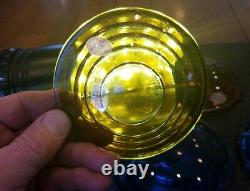 9 NOS Kopp Glass Railroad Lantern Lenses 4 1/2 L 3 1/2 F Yellow Blue Red