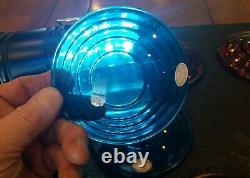 9 NOS Kopp Glass Railroad Lantern Lenses 4 1/2 L 3 1/2 F Yellow Blue Red