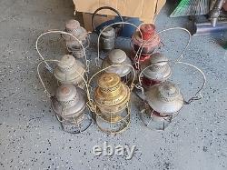 9x Kerosene Railroad Lanterns (Adlake Dressel) Free Ship