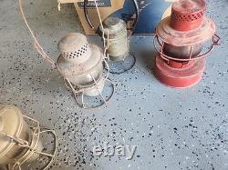 9x Kerosene Railroad Lanterns (Adlake Dressel) Free Ship