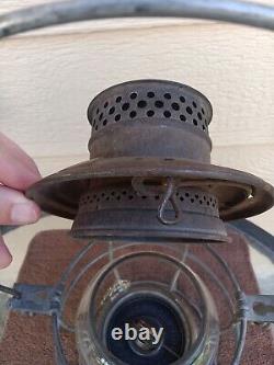 A. T. &S. F. Ry Santa Fe Adams and Westlake 250 Railroad Lantern Embossed Globe