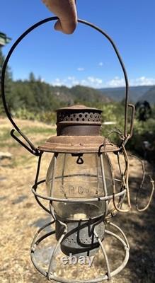 ADAMS & WESTLAKE Southern Pacific S. P. Railroad Lantern Electrified Early 1900s