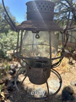ADAMS & WESTLAKE Southern Pacific S. P. Railroad Lantern Electrified Early 1900s
