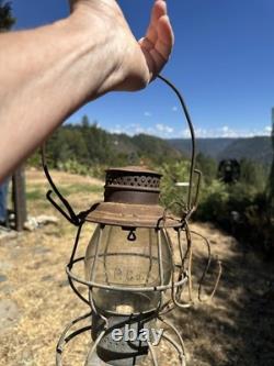 ADAMS & WESTLAKE Southern Pacific S. P. Railroad Lantern Electrified Early 1900s