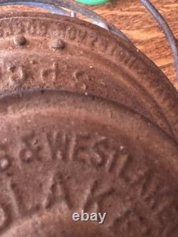 ADAMS & WESTLAKE Southern Pacific S. P. Railroad Lantern Electrified Early 1900s