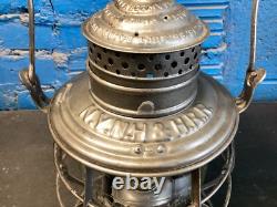 ADLAKE 1897 NY. NH&H. RR NEW YORK NEW HAVEN&HARTFORD RAILROAD LANTERN WithEMB GLOBE