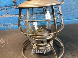 ADLAKE 1897 NY. NH&H. RR NEW YORK NEW HAVEN&HARTFORD RAILROAD LANTERN WithEMB GLOBE