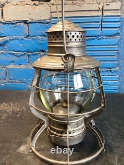 ADLAKE 1897 NY. NH&H. RR NEW YORK NEW HAVEN&HARTFORD RAILROAD LANTERN WithEMB GLOBE
