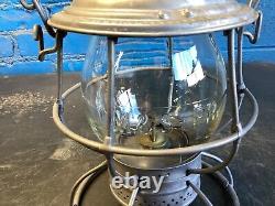 ADLAKE 1913 CHICAGO MILWAUKEE &St. PAUL RAILWAY LANTERN WithEMB. C. M. &St. P. Ry GLOBE