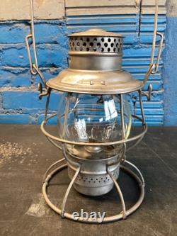 ADLAKE CHICAGO & NORTH WESTERN RY RAILROAD LANTERN WithEMBOSSED (C. &N. W. Ry) GLOBE