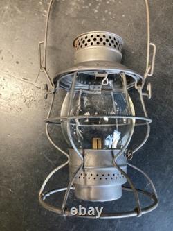ADLAKE CHICAGO & NORTH WESTERN RY RAILROAD LANTERN WithEMBOSSED (C. &N. W. Ry) GLOBE