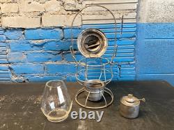 ADLAKE CHICAGO & NORTH WESTERN RY RAILROAD LANTERN WithEMBOSSED (C. &N. W. Ry) GLOBE