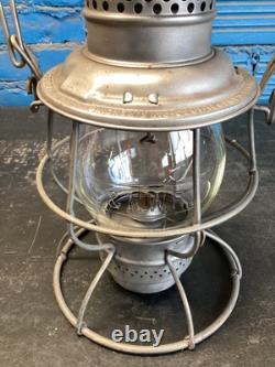 ADLAKE CHICAGO & NORTH WESTERN RY RAILROAD LANTERN WithEMBOSSED (C. &N. W. Ry) GLOBE