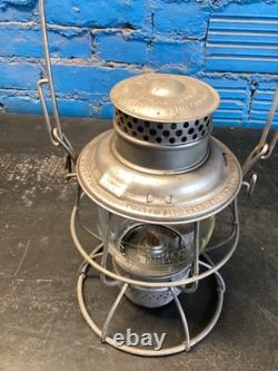 ADLAKE CHICAGO & NORTH WESTERN RY RAILROAD LANTERN WithEMBOSSED (C. &N. W. Ry) GLOBE