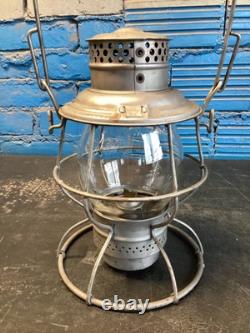ADLAKE CHICAGO & NORTH WESTERN RY RAILROAD LANTERN WithEMBOSSED (C. &N. W. Ry) GLOBE