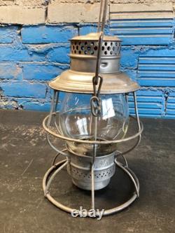 ADLAKE CHICAGO & NORTH WESTERN RY RAILROAD LANTERN WithEMBOSSED (C. &N. W. Ry) GLOBE