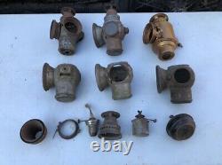 ADLAKE DIETZ Vintage Car OLD Car Headlamps Train Railroad RR PARTS LIGHT LOT