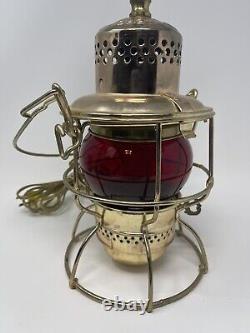 ADLAKE KERO RAILROAD LANTERN RED Electrified Conv Lamp 2 Way Vintage 1