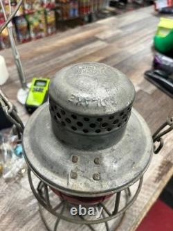 ADLAKE KERO ROCK ISLAND LOGO RR LANTERN With RED GLOBE Electric For Christmas