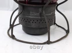 ADLAKE KERO-Railroad Lantern BURLINGTON ROUTE B. R. With Red Etched Globe