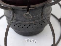 ADLAKE KERO-Railroad Lantern BURLINGTON ROUTE B. R. With Red Etched Globe