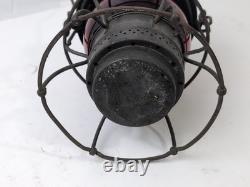 ADLAKE KERO-Railroad Lantern BURLINGTON ROUTE B. R. With Red Etched Globe
