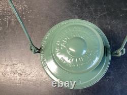ADLAKE MILITARY DRAB GREEN PAINTED RAILROAD LANTERN WithETCHED(USA)MACBETH GLOBE