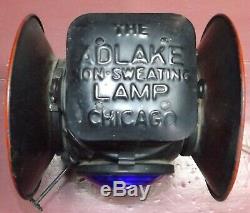 ADLAKE NON SWEATING RR Lamp 4 Way Railroad Switch Lantern Chicago Vintage