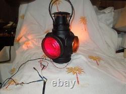 ADLAKE Non-Sweating Chicago Railroad Train Switch Lamp SANTA FE RR Rare Electric
