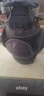 ADLAKE Non-Sweating Lamp Chicago Railroad Train Switch Lantern Red Blue