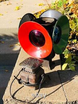 ADLAKE Non Sweating RAILROAD Complete LAMP Orig. RED BLUE Glass LENSES35 Pics