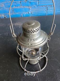 ADLAKE RELIABLE SOUTHERN PACIFIC RAILROAD (S. P. Co.) LANTERN With EMBOSSED GLOBE