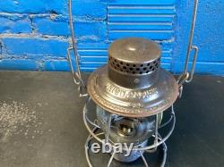 ADLAKE UNION PACIFIC RAILROAD LANTERN WithLT. EMBOSSED OVERLAND SHIELD LOGO GLOBE
